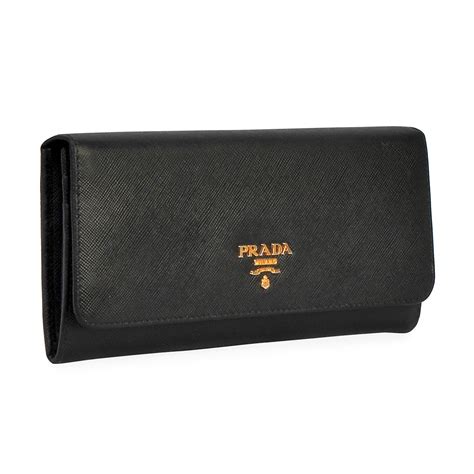 prada saffiano flap wallet